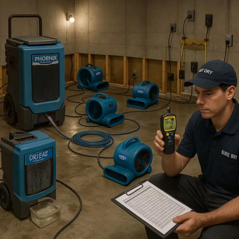 Structural Drying and Dehumidification process in Tyrrell County, NC